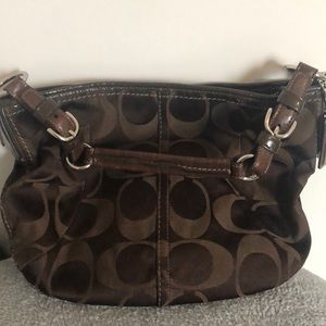 Brown coach hand bag